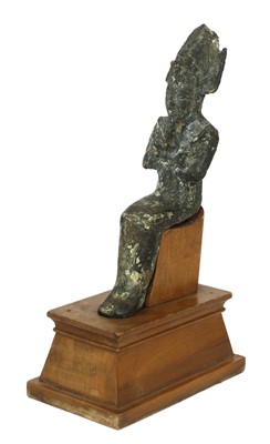 Lot 178 - An Egyptian bronze and clay figurine of Osiris