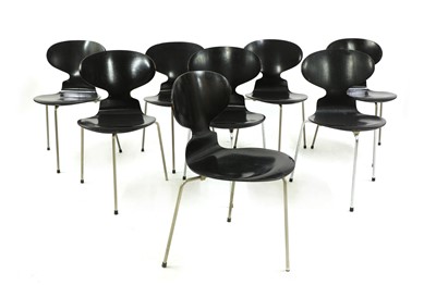 Lot 611 - Eight black model 3100 'Ant' chairs