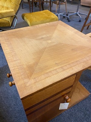 Lot 227 - An Art Deco oak and walnut crossbanded book table