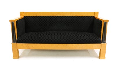 Lot 376 - A German Biedermeier maple sofa