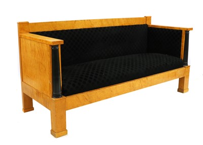 Lot 376 - A German Biedermeier maple sofa