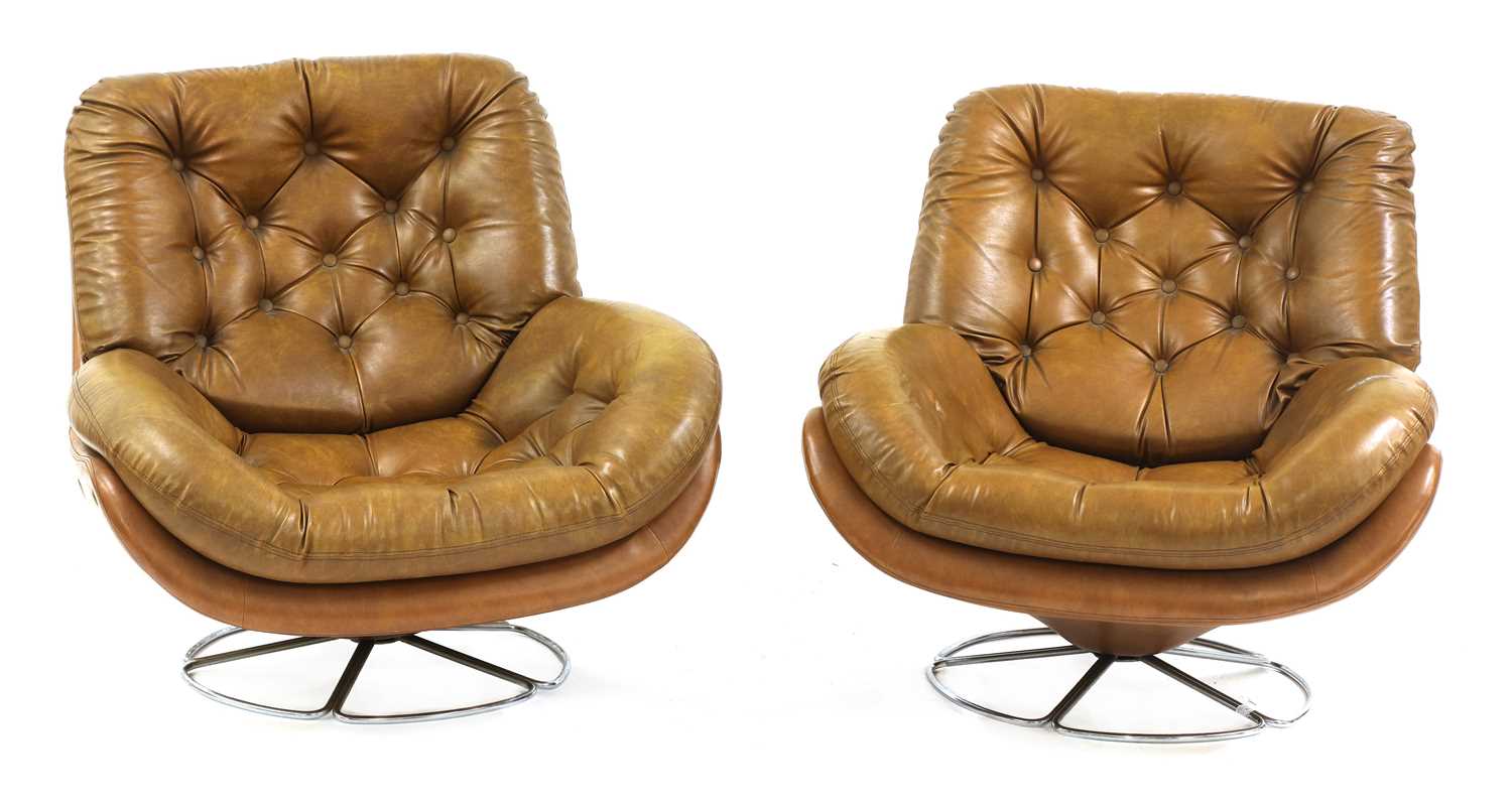Lot 543 - A pair of Scandinavian armchairs