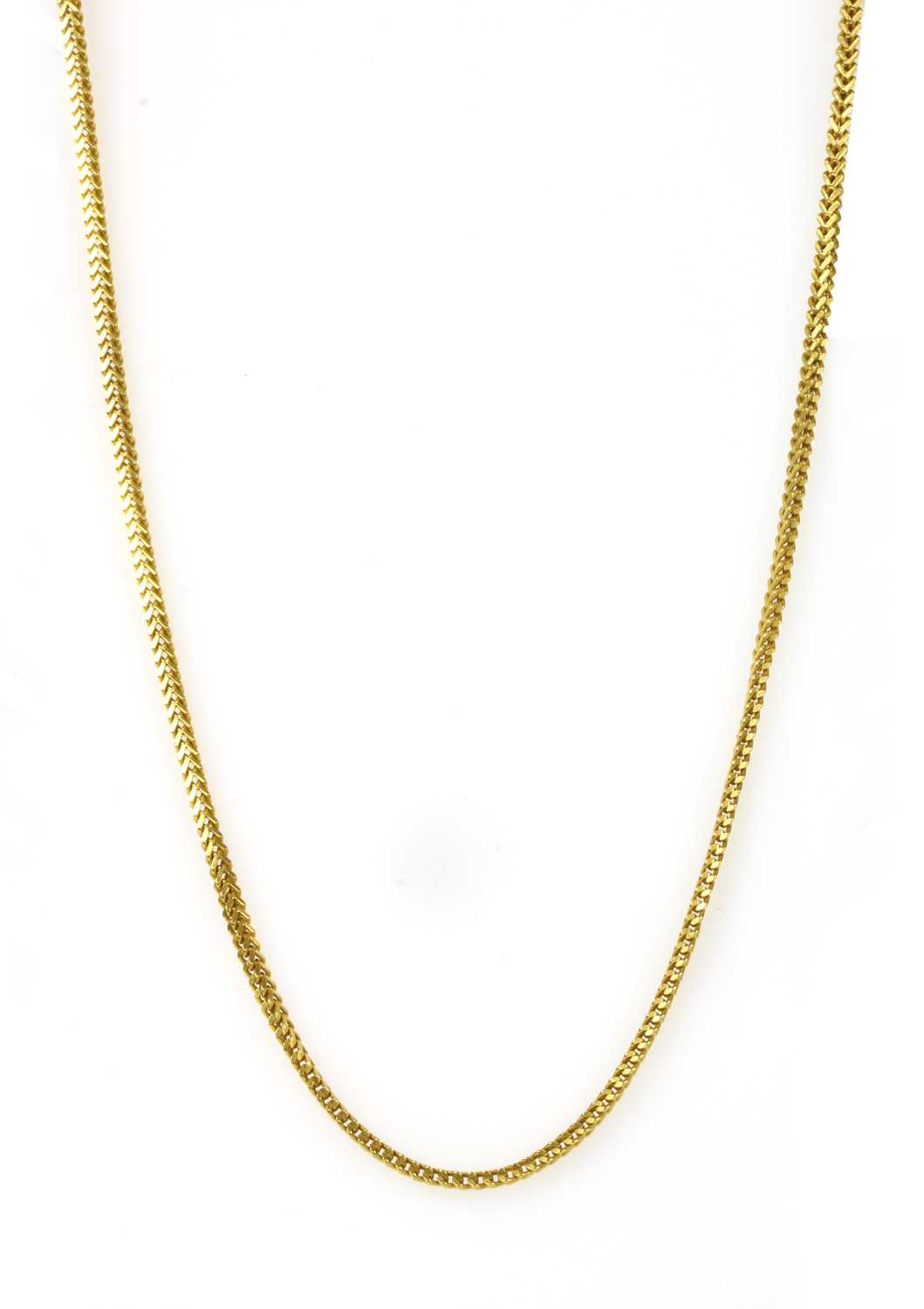 Lot 1154 - An Indian high carat gold foxtail link chain