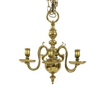 Lot 257A - A Dutch style brass chandelier