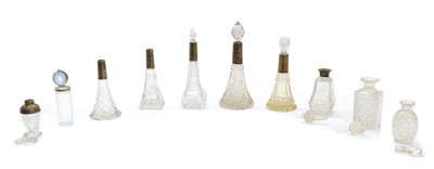 Lot 227 - A collection of glass scent bottles