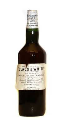 Lot 411 - Black & White, Choice Old Scotch Whisky, Buchanans, 1950s spring cap bottling, one bottle