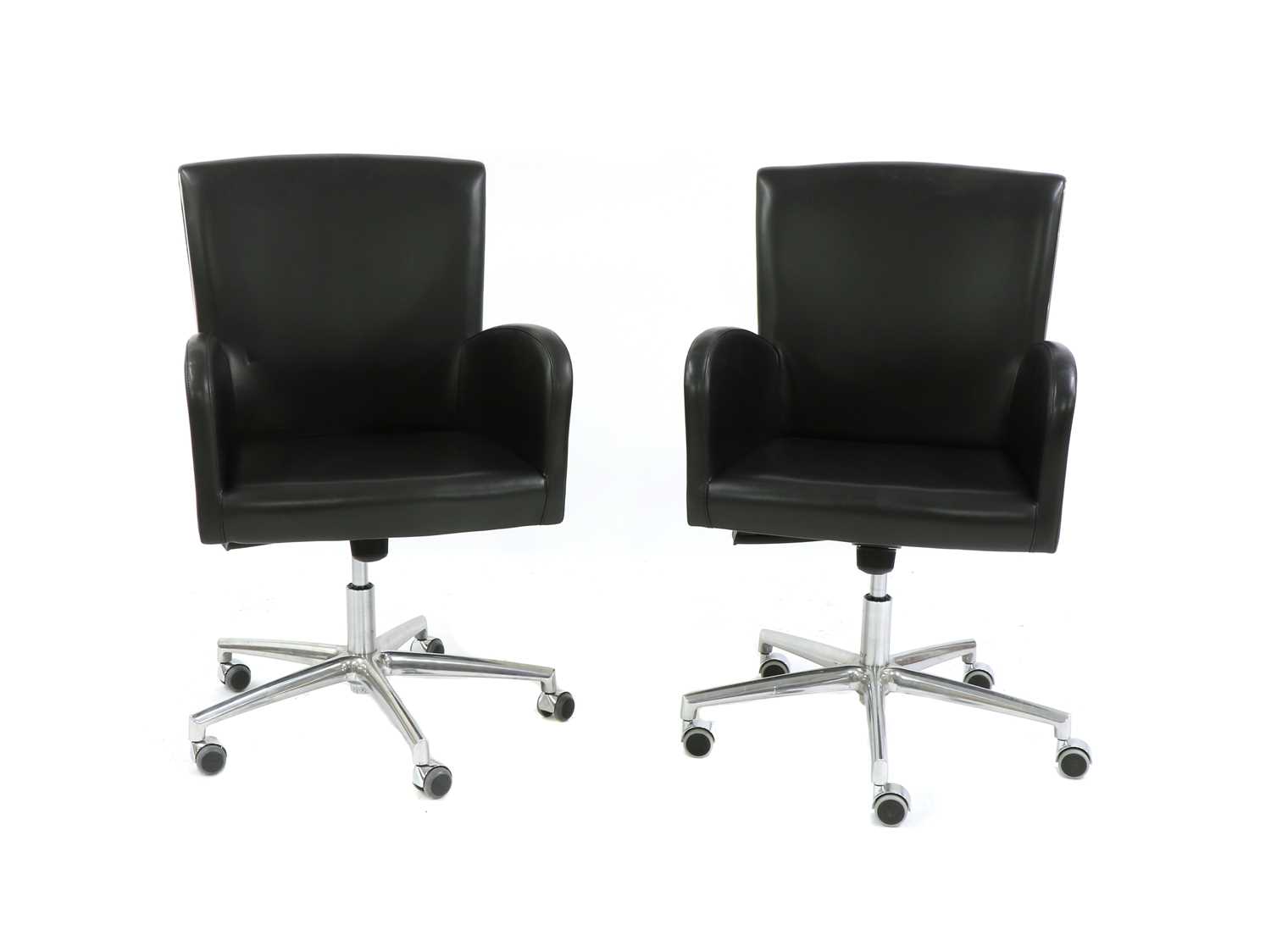 A pair of Fendi casa 'Elisa' leather desk chairs | Barnebys