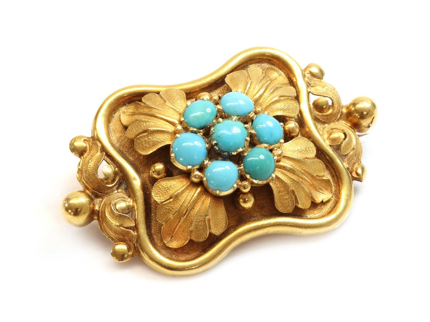 Lot 28 - A Victorian turquoise brooch, c.1840