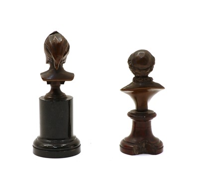Lot 70 - Two bronze busts