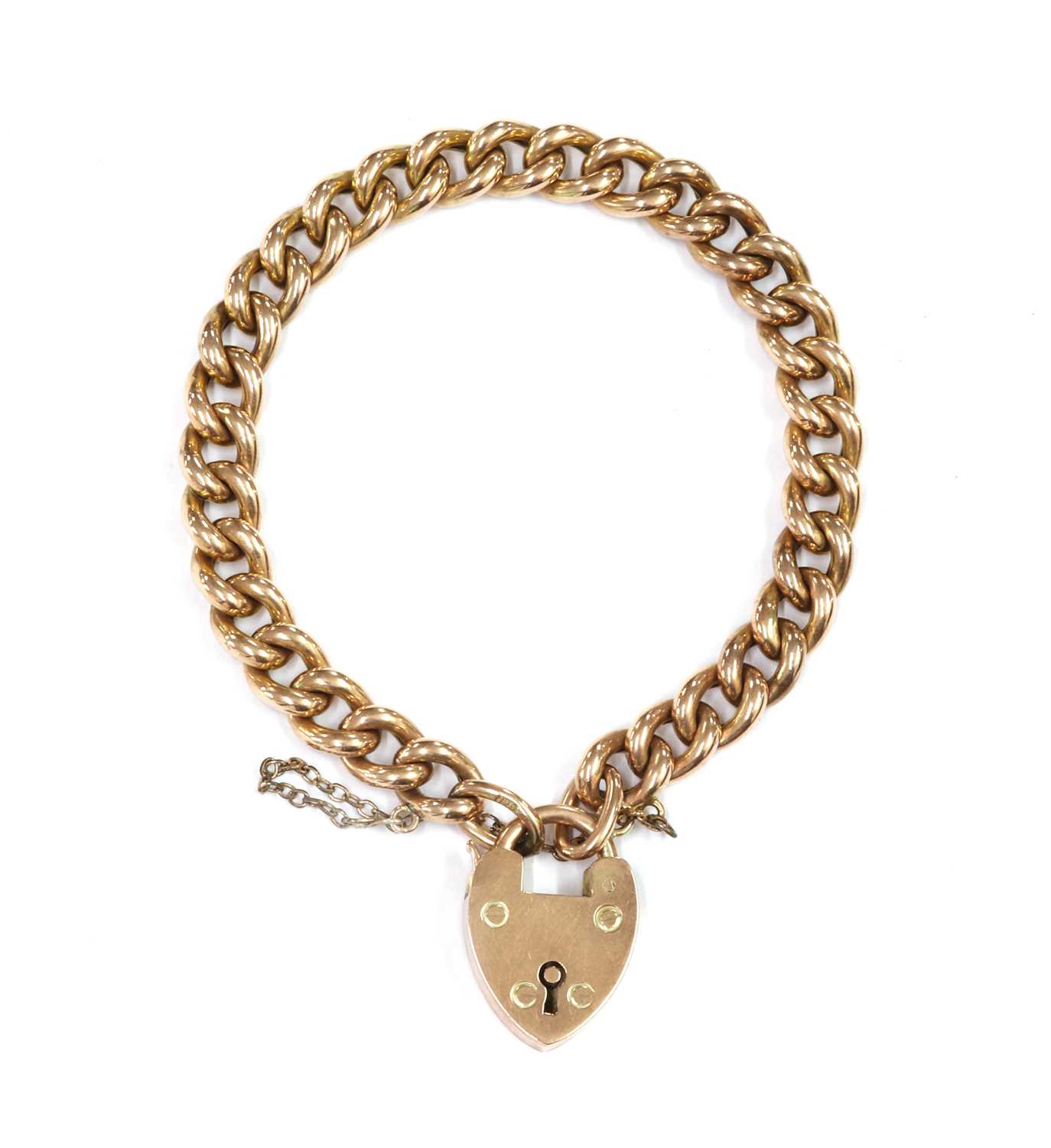 Lot 1102 - A 9ct gold hollow curb link bracelet