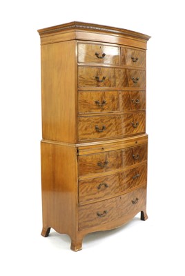 Lot 294 - A reproduction mahogany bow front chest on chest