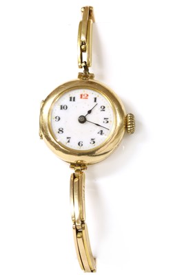 Lot 1508 - A ladies' 15ct gold mechanical bracelet watch