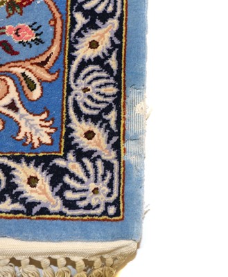 Lot 190 - A Persian wool and silk prayer rug