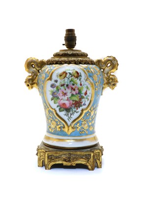 Lot 59A - A Continental porcelain vase lamp