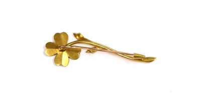 Lot 1055 - A French gold flower brooch