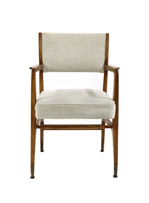 Lot 708 - An Italian fruitwood Model 110 elbow chair