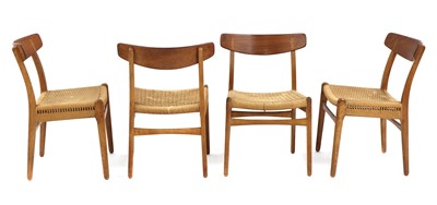 Lot 612 - A set of seven 'CH23' dining chairs