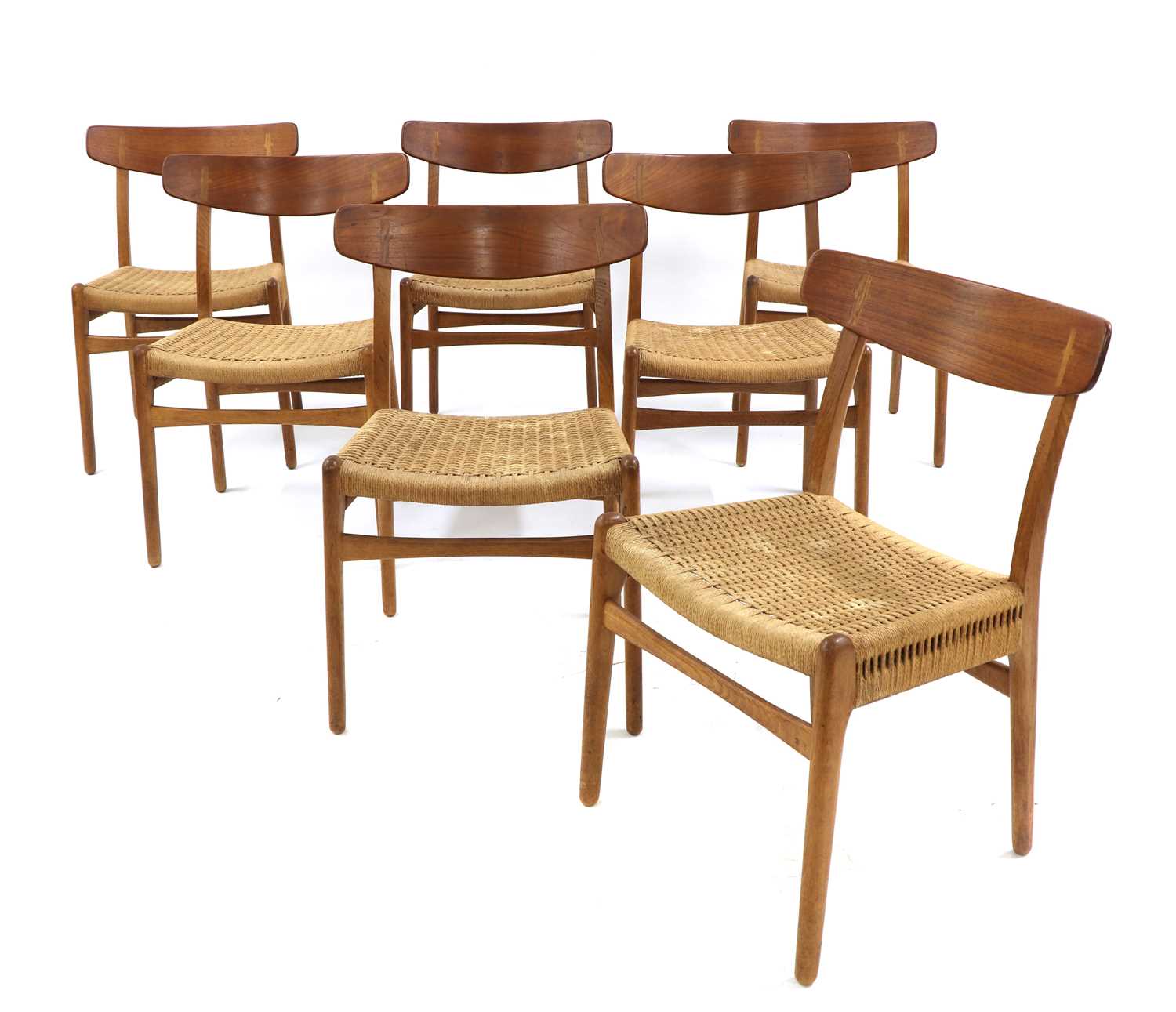 Lot 612 - A set of seven 'CH23' dining chairs