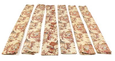 Lot 264 - Four pairs of long waxed cotton curtains