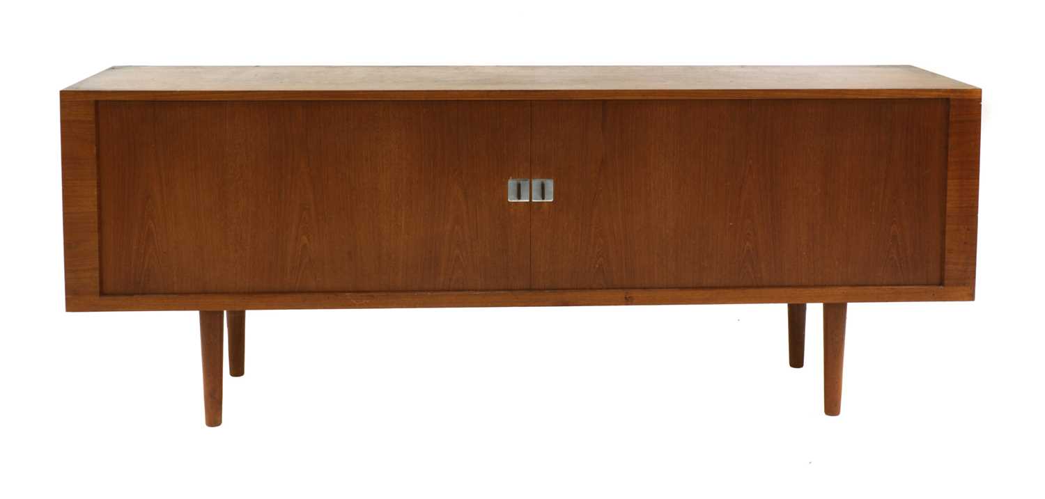 Lot 599 - A Danish 'President' tambour-fronted teak sideboard