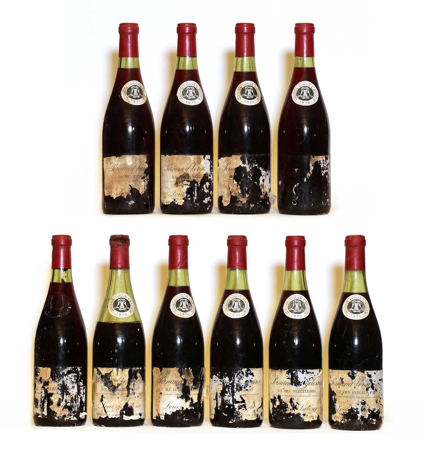 Lot 82 - Pernand Vergelesses, 1er Cru, Ile des Vergelesses, Louis Latour, 1976, ten bottles