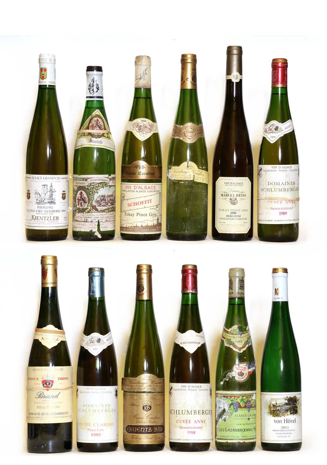 Lot 34 - Assorted German and Alsatian: Tokay Pinot Gris, Schoffit, 1994, one bottle and 11 various others