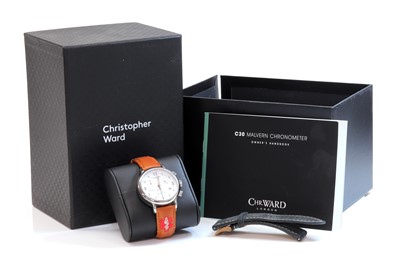Lot 477 - A gentlemen's stainless steel Christopher Ward 'C30' limited edition chronograph strap watch