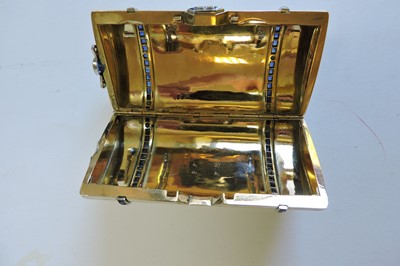 Lot 172 - A gold sapphire, diamond and enamel cigarette case