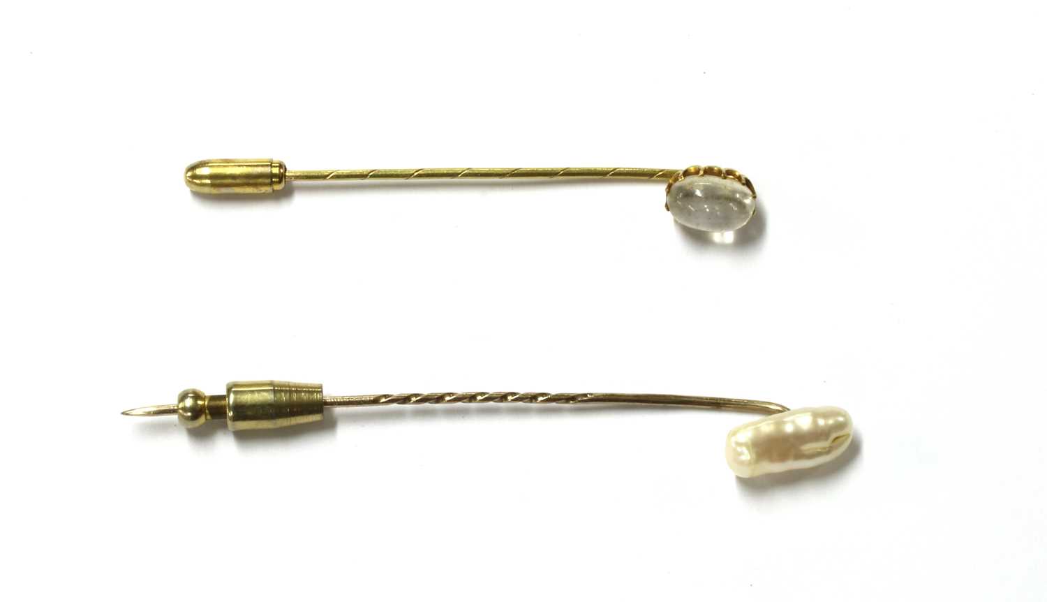 Lot 14 - Two gold stick pins
