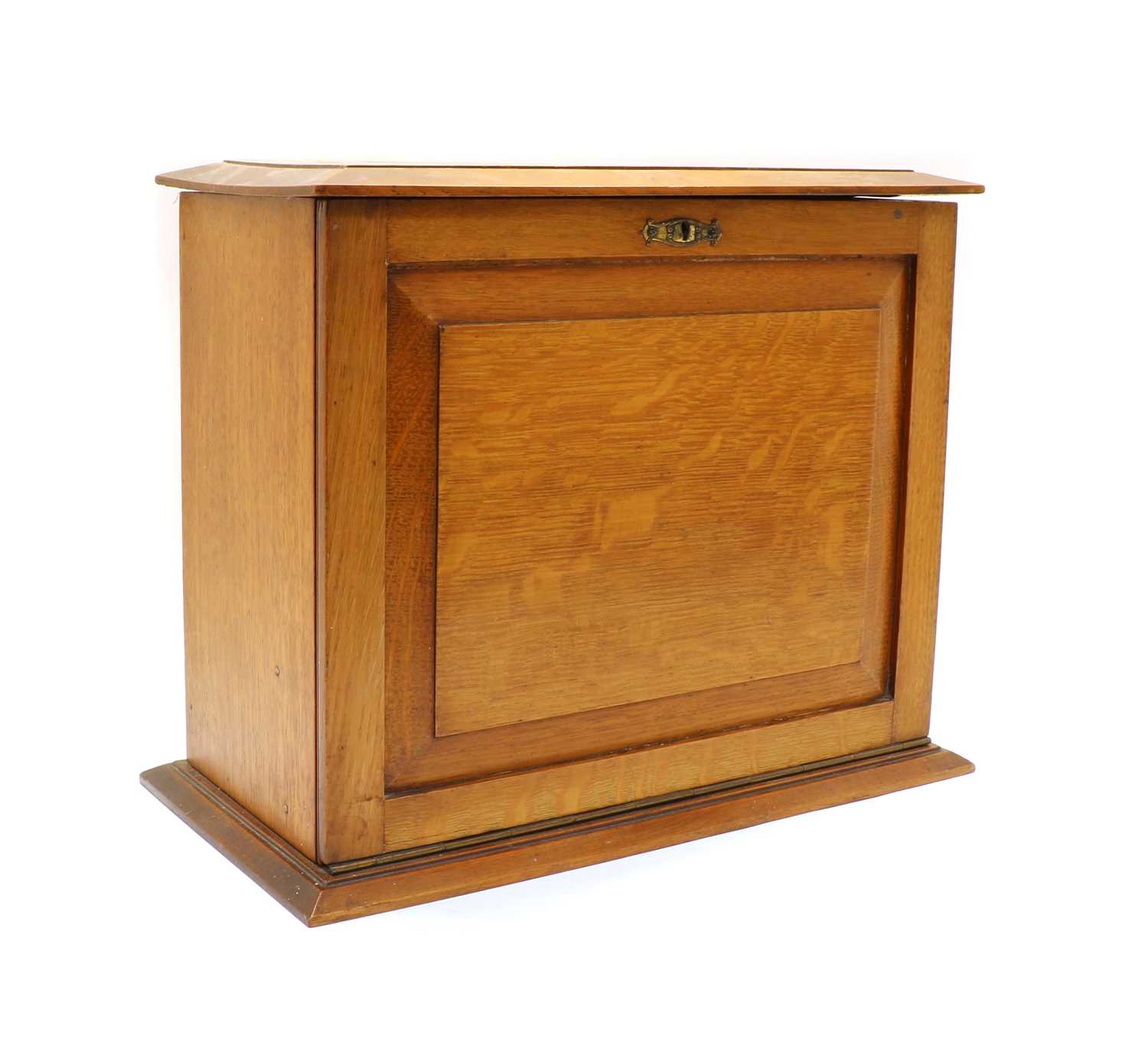 Lot 130 - A Victorian oak table top writing cabinet