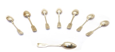 Lot 35 - A set of six George III bright-cut teaspoons
