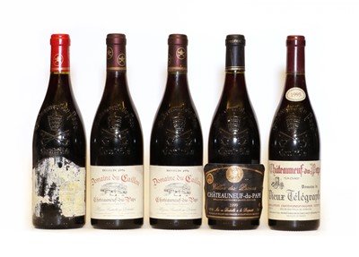 Lot 249 - Assorted Chateauneuf-du-Pape: Domaine du Caillou, 1996, two bottles and three various others