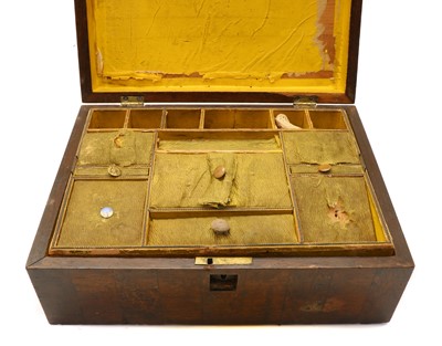 Lot 90 - A 19th century rosewood and walnut sewing box