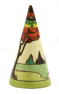 Lot 273 - A Clarice Cliff 'Limberlost' conical shaker