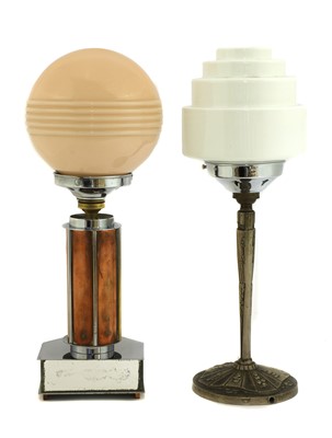 Lot 226 - Two Art Deco chrome table lamps