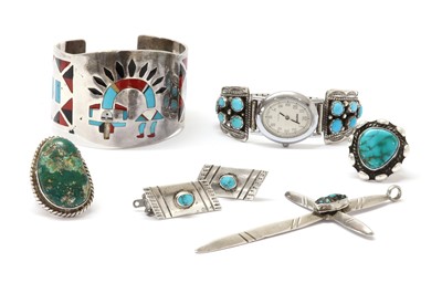 Lot 1340 - An American Southwest Indian-style silver torque bangle, by Tom DeWitt