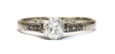 Lot 1015 - A white gold single stone diamond ring