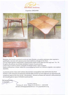Lot 724 - A Gio Ponti oak table