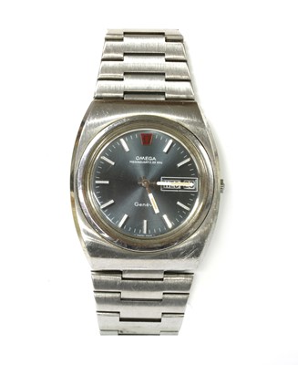 Lot 1539 - A gentlemen's stainless steel Omega 'Megaquartz' bracelet watch, c.1970