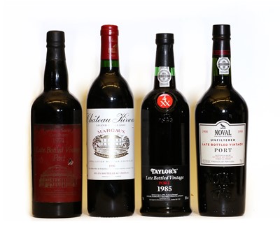 Lot 296 - Assorted Wine and Port: Chateau Kirwan, Margaux, 1996, one bottle and three various others