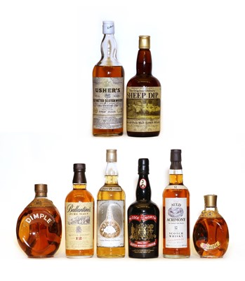 Lot 428 - Assorted Whisky: Sheep Dip, 8 Year Old, 1980s bottling, one bottle and seven various others