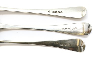 Lot 30 - Six various Georgian silver table spoons