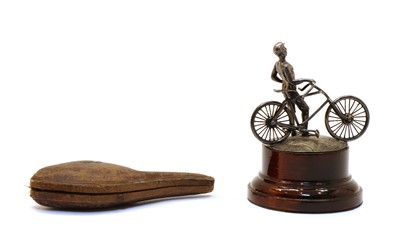 Lot 34 - Cycling interest -  a silver trophy finial and a meerschaum pipe
