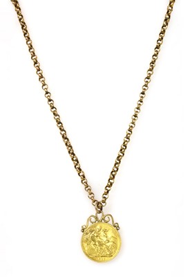 Lot 1088 - A George V sovereign pendant and chain