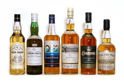 Lot 433 - Assorted Whisky: Cragganmore, Double Matured Single Speyside Malt, one bottle & five various others