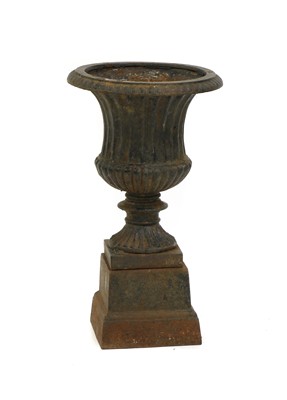 Lot 291 - A Victorian cast iron Campana urn