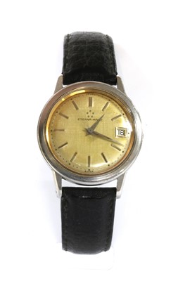 Lot 1537 - A gentlemen's stainless steel Eterna 'Eternamatic' automatic strap watch