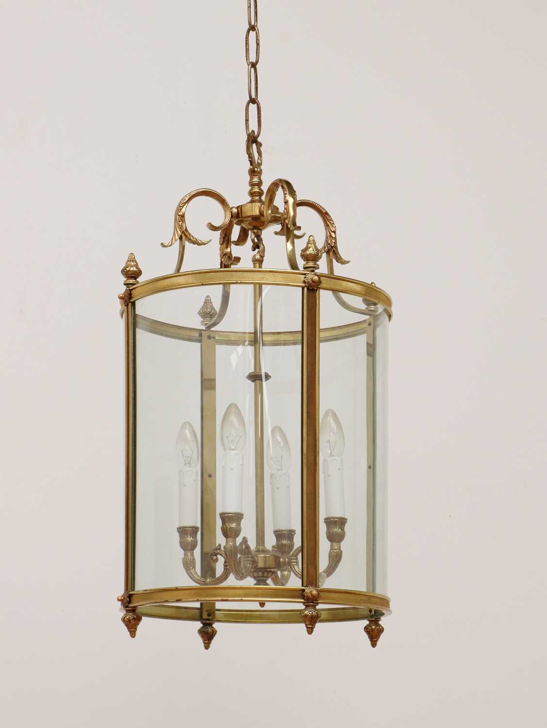 Lot 69 - A large George III-style brass hall lantern