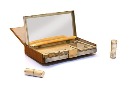 Lot 11 - An Art Deco silver travelling vanity case