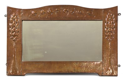 Lot 92 - A Scottish Arts and Crafts embossed copper wall mirror